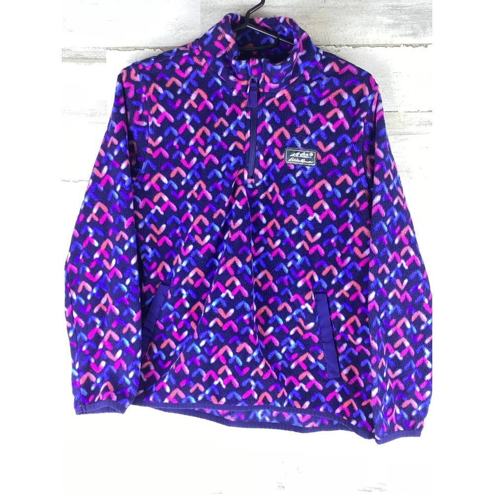 Eddie Bauer Youth Girls Large 14/16 Fleece Quest Full Zip Pink Purple Jacket